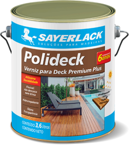 POLIDECK VERNIZ SEMIBRILHO NATURAL 3,60L SAYERLACK